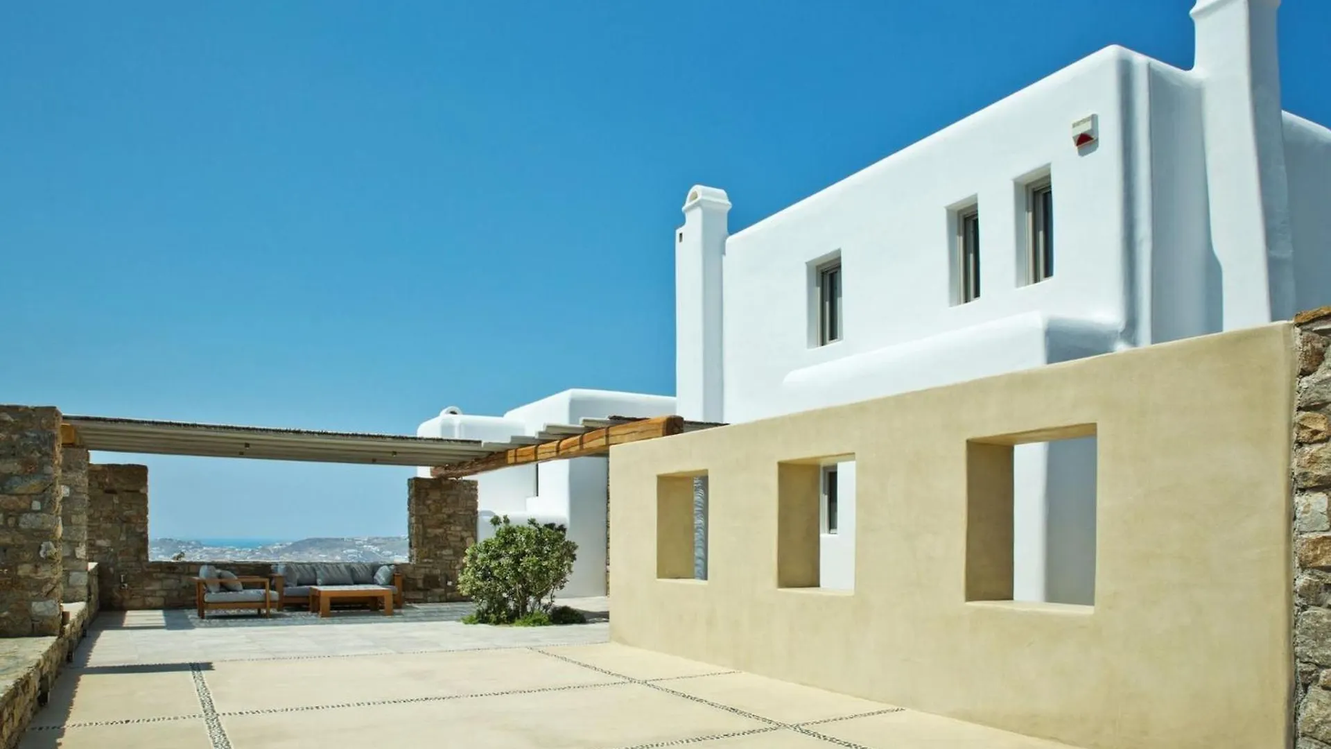 Elegant Mykonos Villa Villa White Satin Private Gym 4 Bedrooms Sea View 图罗斯