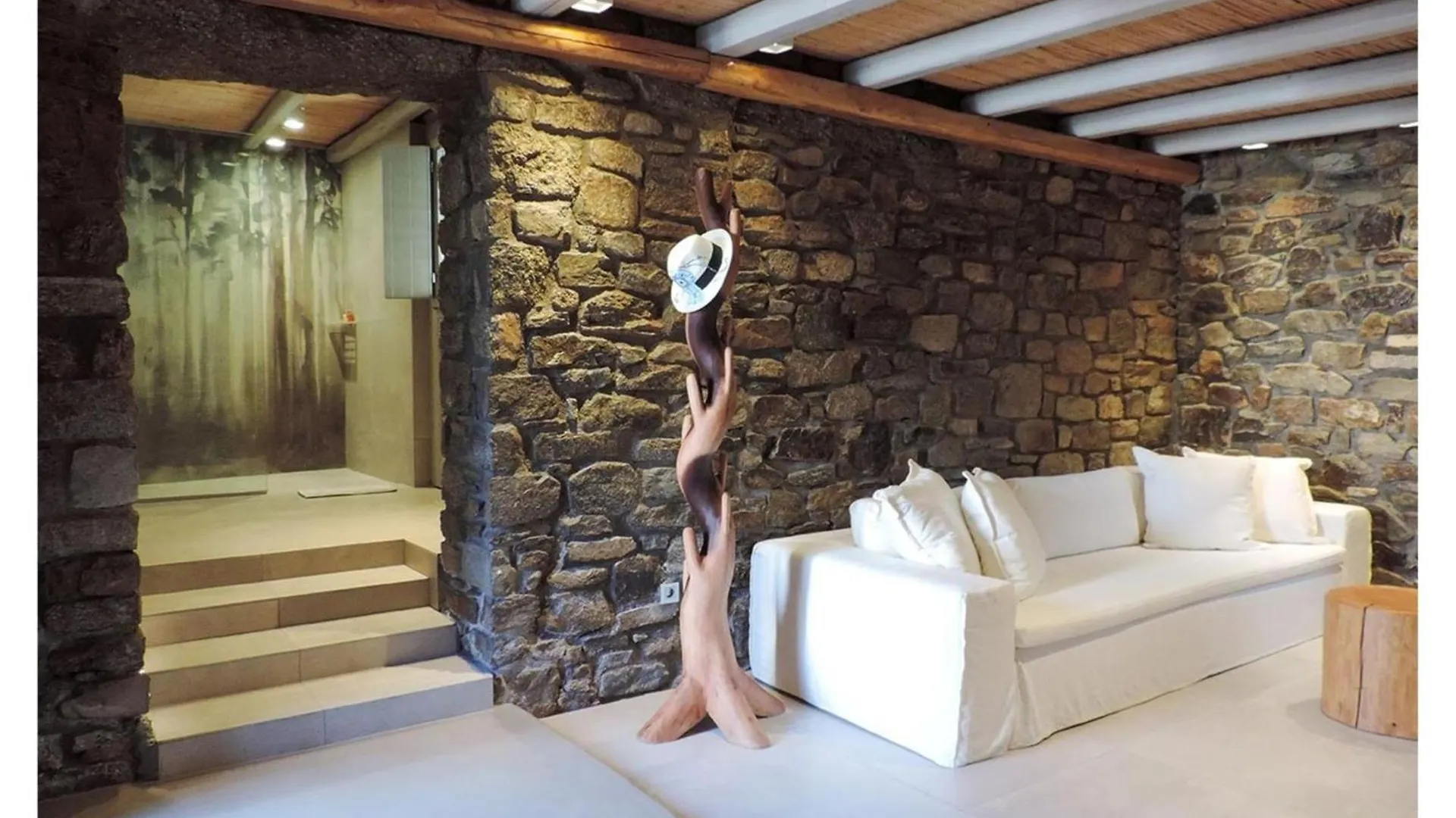 Elegant Mykonos Villa Villa White Satin Private Gym 4 Bedrooms Sea View 图罗斯