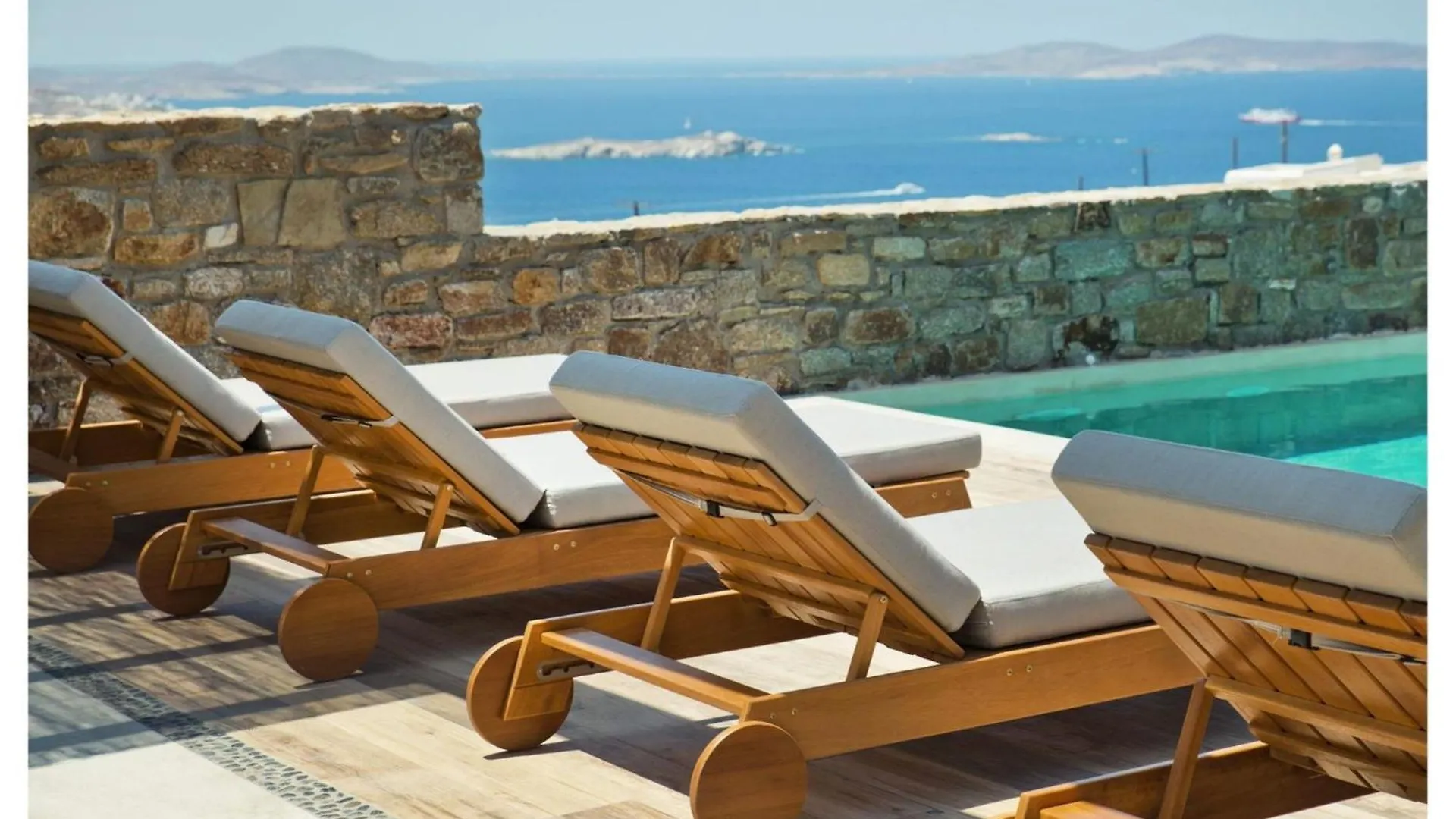 Elegant Mykonos Villa Villa White Satin Private Gym 4 Bedrooms Sea View 图罗斯 希腊